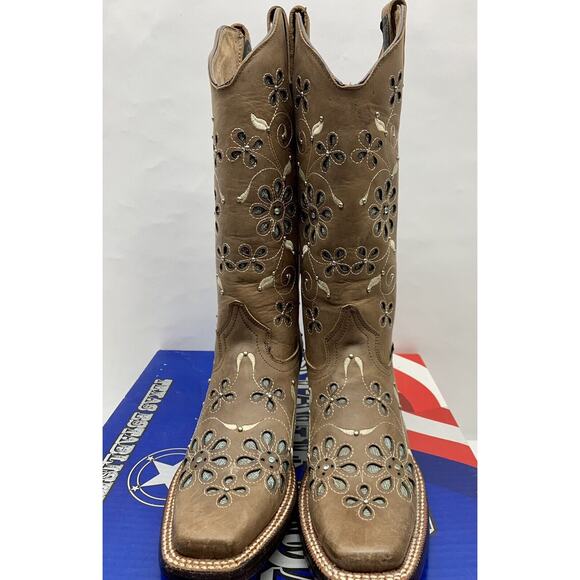 Odessa Sergal Woman's Cowboy Boots Pescaob Chestnut Ginger Size 10.5 - Picture 3 of 16